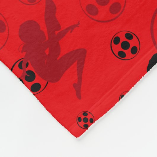 Ladybug Silhouette Red Pattern Fleecedecke (Ecke)
