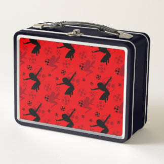 Ladybug Silhouette Red Pattern Metall Brotdose