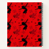 Ladybug Silhouette Red Pattern Notizblock (Rückseite)
