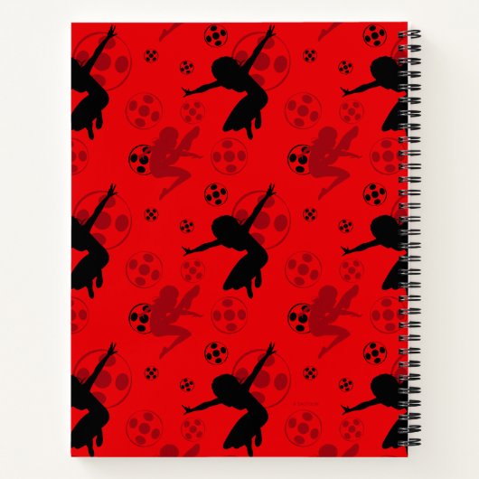 Ladybug Silhouette Red Pattern Notizblock (Rückseite)