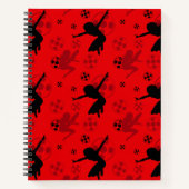 Ladybug Silhouette Red Pattern Notizblock (Vorderseite)