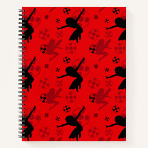Ladybug Silhouette Red Pattern Notizblock