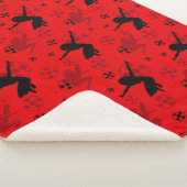 Ladybug Silhouette Red Pattern Sherpadecke (3/4)