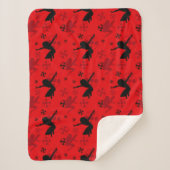 Ladybug Silhouette Red Pattern Sherpadecke (Vorderseite)