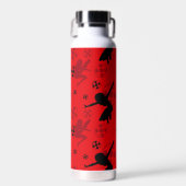 Ladybug Silhouette Red Pattern Trinkflasche (Vorne)