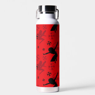 Ladybug Silhouette Red Pattern Trinkflasche