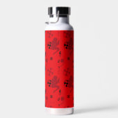 Ladybug Silhouette Red Pattern Trinkflasche (Rechts)