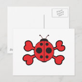 Ladybug Skull red Crossbones Postkarte (Vorne/Hinten)