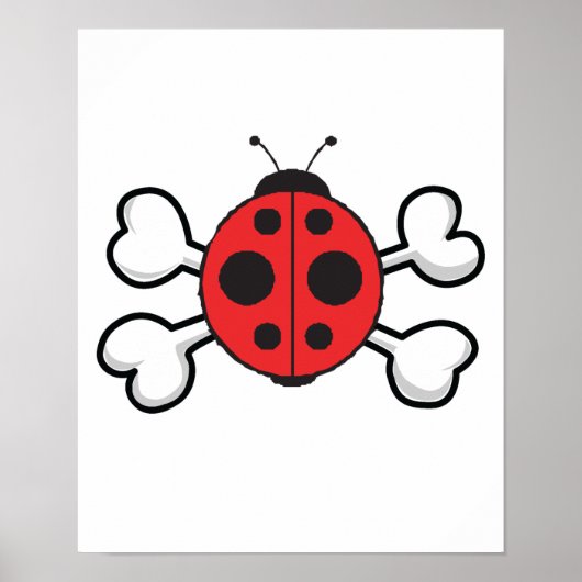 Ladybug Skull und Crossbones Poster (Vorne)