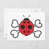 Ladybug Skull und Crossbones Postkarte (Vorne/Hinten)