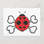Ladybug Skull und Crossbones Postkarte (Vorderseite)