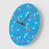 Ladybug, Sparrow & Animal Face Muster Große Wanduhr (Winkel)