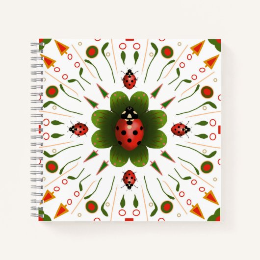 Ladybug Spiral Notebook 8,5" X 8,5" Notizblock (Vorderseite)
