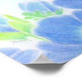 Ladybug Spring Blue Flower Nemophila Nursery Art Poster (Ecke)