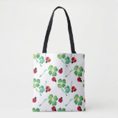Ladybug Spring Flowers Wasserfarbe Tasche (Vorderseite)