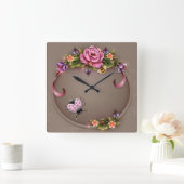 Ladybug Square Wall Clock Quadratische Wanduhr (Zuhause)