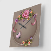 Ladybug Square Wall Clock Quadratische Wanduhr (Winkel)