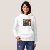 Ladybug stained glass vibrant poppy flower insect hoodie (Vorne ganz)