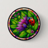 Ladybug Stains Glass Button (Vorderseite)