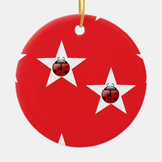 Ladybug stars keramik ornament (Vorne)