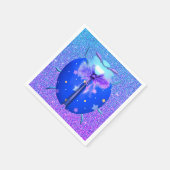 Ladybug Stern niedlicher Glitzer sehen blau lila a Serviette (Ecke)