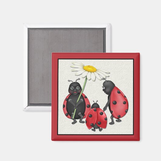 Ladybug Stroll Magnet (Vorderseite/Rückseite)