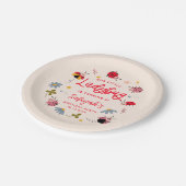 Ladybug Summer Birthday Party Pappteller (Schrägansicht)