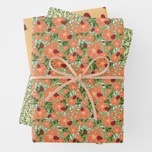 Ladybug Summer Floral Wrapping Paper Multi-Set Geschenkpapier Set (Beispiel)