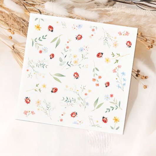 Ladybug Summer Garden Babydusche Papier Napkin Serviette