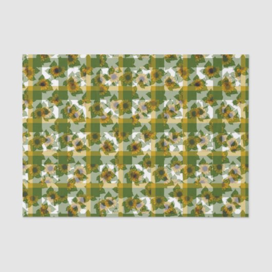 Ladybug-Sunflowers-Kariert Seidenpapier (Vorderseite)