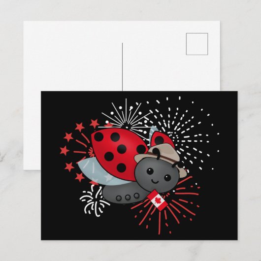 Ladybug-T - Shirt Postkarte (Vorne/Hinten)