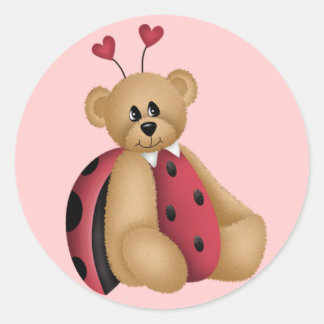Ladybug Teddy Bar Stickers