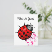 Ladybug thank you postkarte (Stehend Vorderseite)
