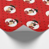 Ladybug Theme Baby Girl Red & Black Dots Geschenkpapier (Ecke)