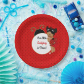 Ladybug Theme Baby Girl Red & Black Pappteller (Party)