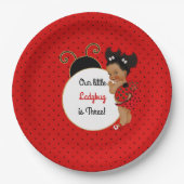 Ladybug Theme Baby Girl Red & Black Pappteller (Vorderseite)
