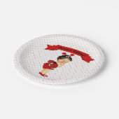 Ladybug Theme Baby Girl Red Dots Pappteller (Schrägansicht)