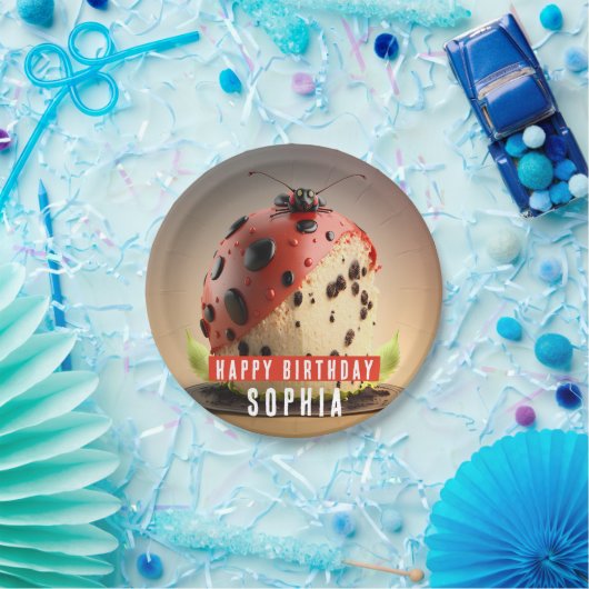 Ladybug themed Cake - Birthday Pappteller (Party)
