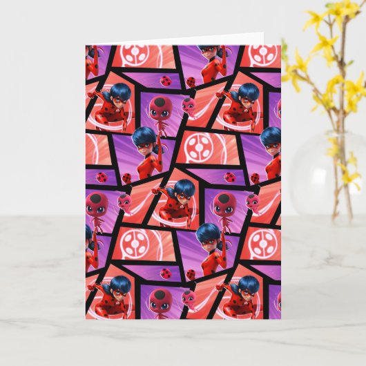 Ladybug & Tikki Muster Karte (Gelbe Blume)