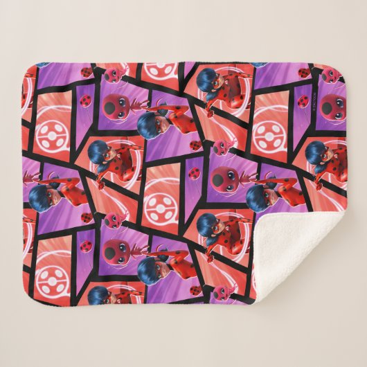 Ladybug & Tikki Muster Sherpadecke (Vorderseite (Horizontal))
