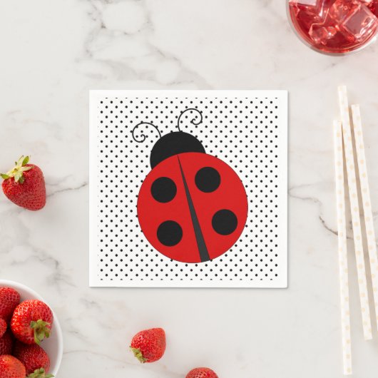 Ladybug über Polka Dots Design Paper Napkins Serviette (Beispiel)