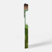 Ladybug über süße Violettsorten-Blume iPhone Hülle (Linke Seite)