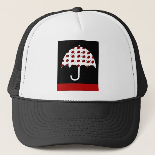 Ladybug Umbrella Design Truckerkappe (Vorderseite)