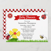 Ladybug und Bee Baby Dusche Einladung (Vorne/Hinten)