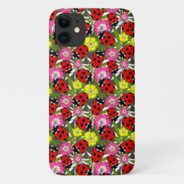 Ladybug und Blume Naturdruck Case-Mate iPhone Hülle