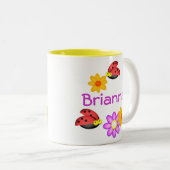 Ladybug und Blume Zweifarbige Tasse (VorderseiteRechts)