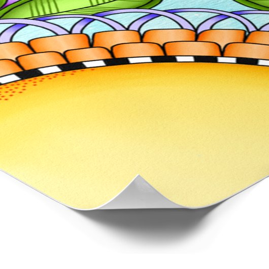 Ladybug und Butterfly Doodle Blume Poster (Ecke)