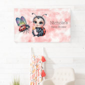 Ladybug und Butterfly Girl Babydusche Banner (Insitu)