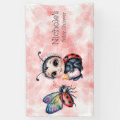 Ladybug und Butterfly Girl Babydusche Banner (Vertikal)