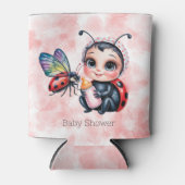 Ladybug und Butterfly Girl Babydusche Dosenkühler (Vorderseite)
